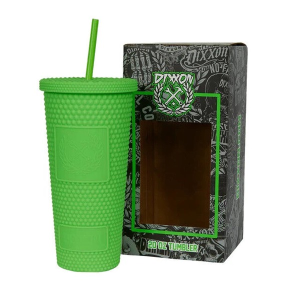 Dixxon Flannel Studded Neon Lime Green NIB Tumbler Sold Out Starbucks Inspired - Picture 1 of 1